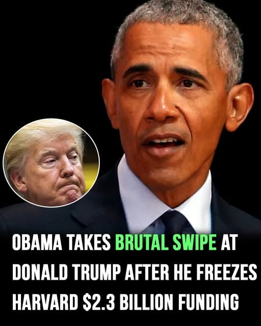 Obama’s “Donald Trump after he freezes Harvard funding”